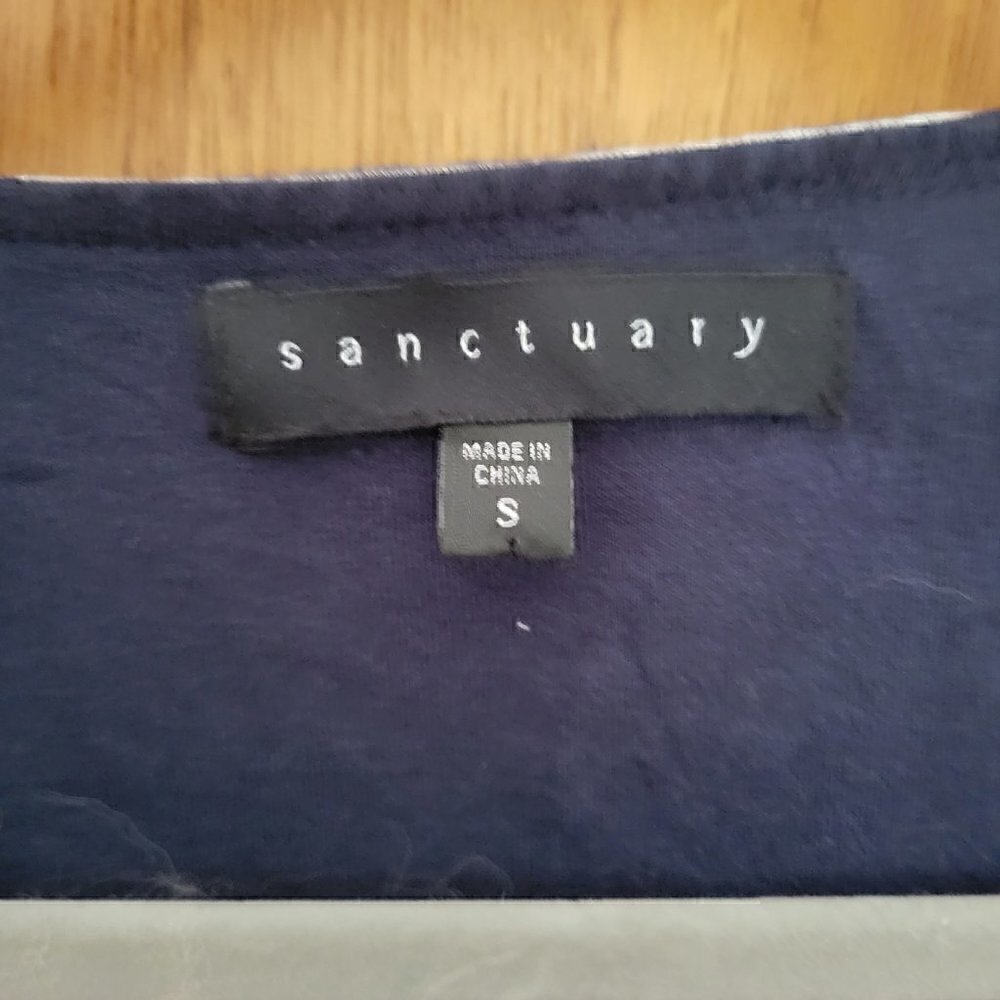Sanctuary Striped Maxi Dress Sleeveless Open Back- Navy/White - Picture 5 of 5
